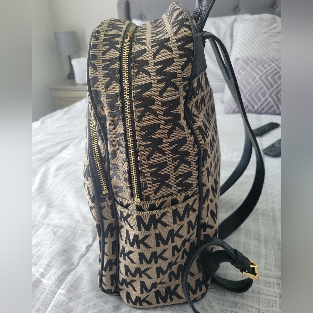 Michael Kors Black and Tan Backpack - Picture 4 of 8